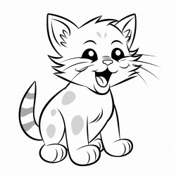 kitten yawning with paw on mouth