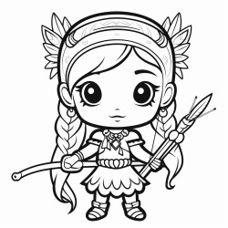 a cute quiver qilugpak   coloring bookvector white background black and white black drawing