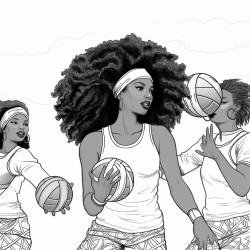 black girls playing volleyball