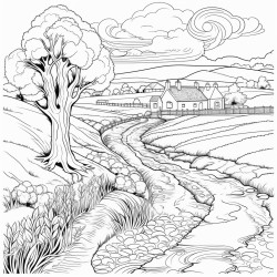 detailed countryside scenery
