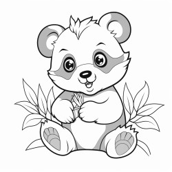 a panda eating leaves