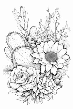 cactus succulent birds flowers