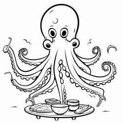 octopus eating a kebab