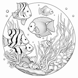 a vibrant coral reef filled with various fish