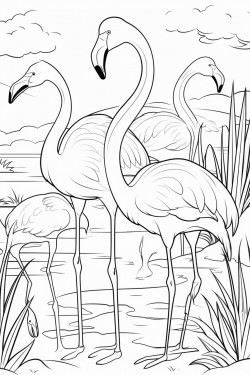 a group of flamingos at a zoo