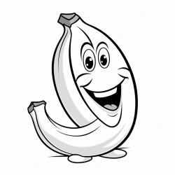 cartoon character of a banana with a face