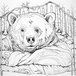 bear in bed