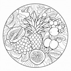 mandala with tropical fruits