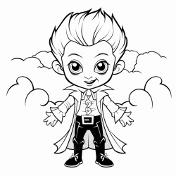 a vampire for a kids coloring book