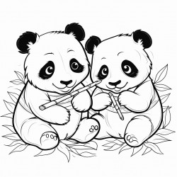 baby pandas eating bamboo