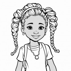 black girl with ponytails