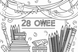 a banner surrounded by school supplies it says year 7 showcase