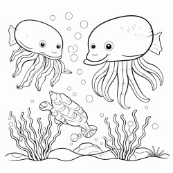 jellyfish starfish and fish