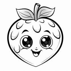 cartoon character of a strawberry with a face