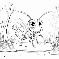 an ant in the forest with a paintbrush