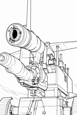 color a flak gun defending hamburg from bombers