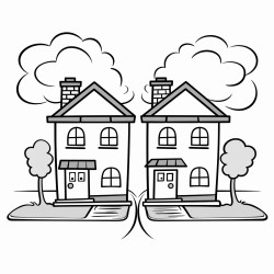 two houses on one street one house very big in size and one hose very small in size