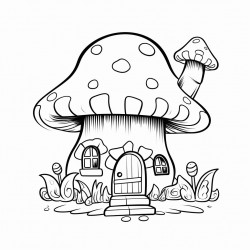 mushroom house cute