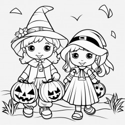 coloring page summer halloween in the see no background white and black