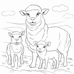 family cubs of sheep