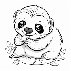 cute sloth eating