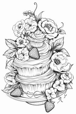 different strawberry themed desserts with flowers