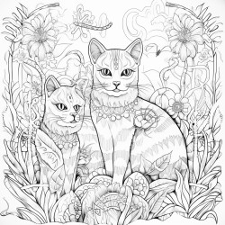 jungle cats playing in a magical forest