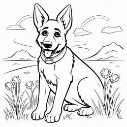 german shepherd sitting in the grass