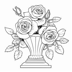 a capital j with a few juniper stems and roses wrapped around it
