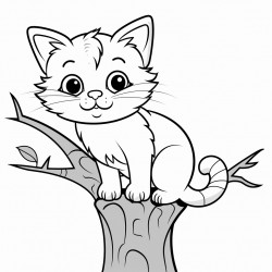 cat sitting on a tree