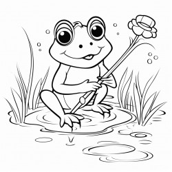 a frog fishing for people eating their hearts
