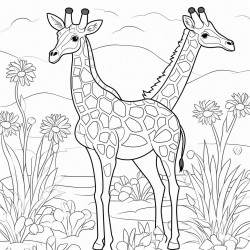 giraffe in a garden
