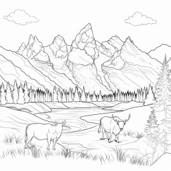 grand teton national park with animals