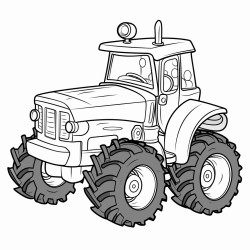 a monster driving a tractor
