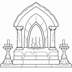 create a pencil sketch of a altar template so i can cut out and assemble