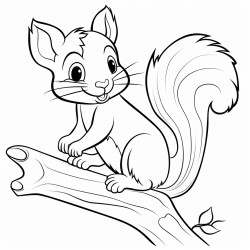 a cute little  squirrel sitting on a tree branch