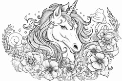 licorne avec arc en ciel et coeur
