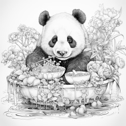 panda eats leasves