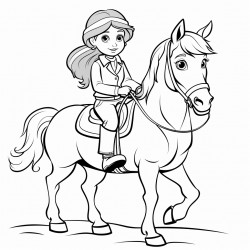 a girl riding a horse