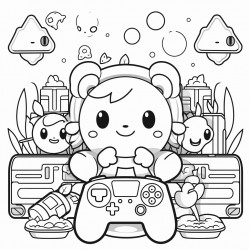 kawaii style gamer theme