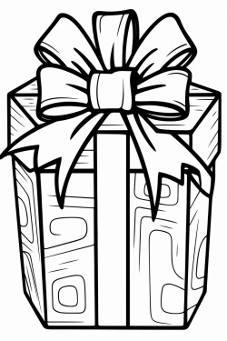 one large present with a big bow on top solid white background