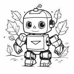 simple robot autumn leaves