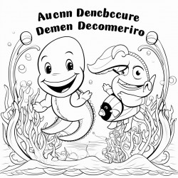 a friendly dolphin and a smiling octopus holding a sign with the text  welcome to the under the sea adventure
