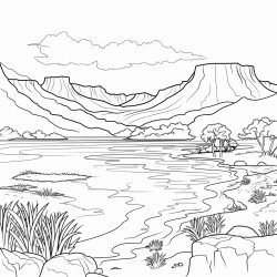 dibujo lago verde en lanzarote