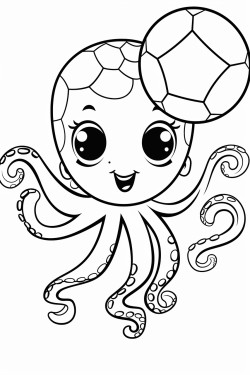 an octopus playing volleyball
