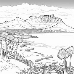 cape town south africa with table mountain as the background