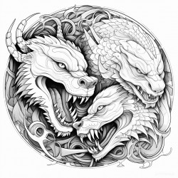 a snake and a wolf together