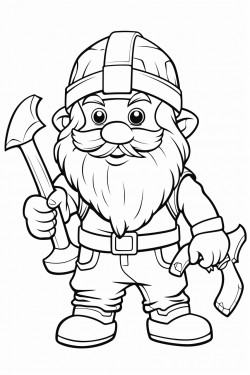 a cute dwarf carrying an axe