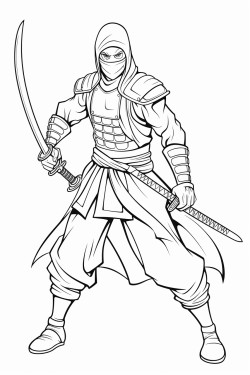 samurai warrior fighting a ninja