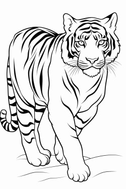 draw a tiger prowling